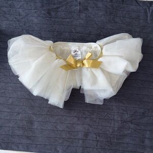 Baby Essentials White and Gold Tutu Skirt